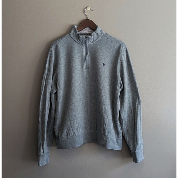 Polo Ralph Lauren Size Large Quarter Zip Pullover Performance Soft Cotton Mens - Picture 1 of 4